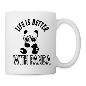Panda bear panda dictons panda avec lunettes cadeau - Mug blanc - blanc - Droite