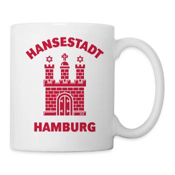 Hansestadt Hamburg – Wappen - Tasse - Weiß - Rechts