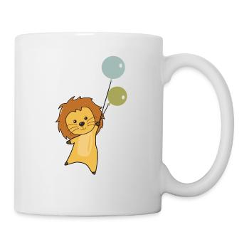 Lion balloon flying big cat cute animals flying - Mug - white - Right