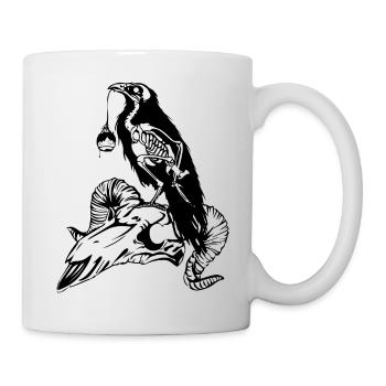 Corbeau Crâne Noir - Mug blanc - blanc - Droite
