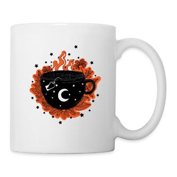 Becher mit Tee, Kräutern, Hexenbecher, Halloween - Tasse - Weiß - Rechts