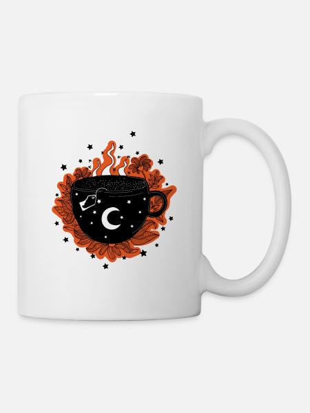 Mug with tea, herbs, witch mug, Halloween - Mug - white