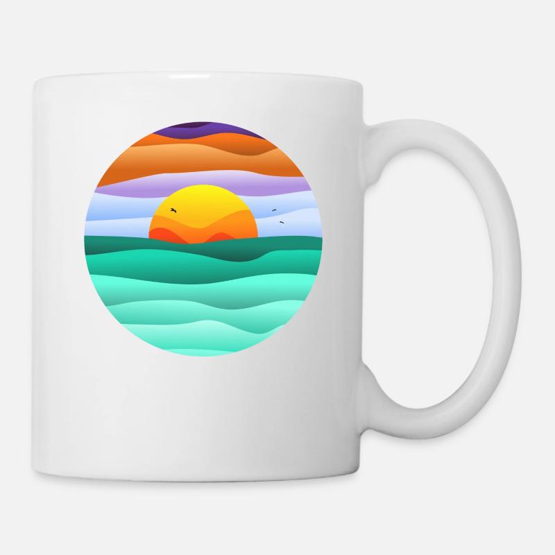 circular sunset - Mug - white
