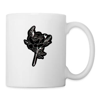 Autocollant rose - Mug blanc - blanc - Droite