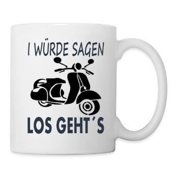 Roller fahren Rollerfahrer ich liebe Roller Moped - Tasse - Weiß - Rechts
