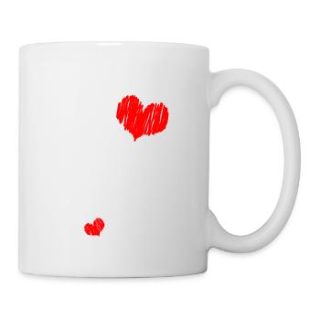 2 Herzen Ankündigung Schwangerschaft Schwanger - Tasse - Weiß - Rechts