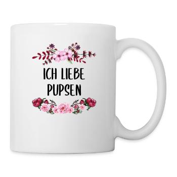 ich liebe pupsen lustiger Spruch Geschenk - Tasse - Weiß - Rechts