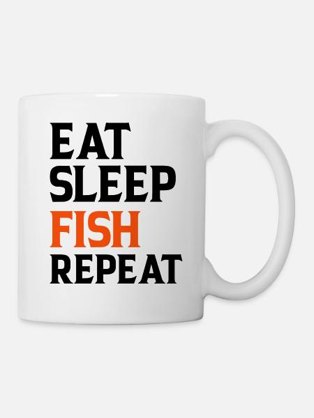 Eat Sleep Fish Repeat - Tasse - Weiß