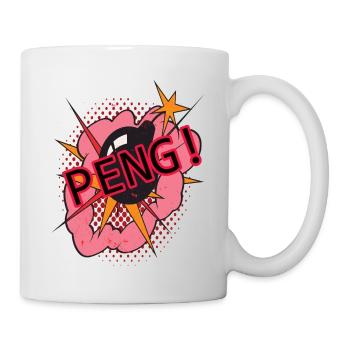 PENG! Bande dessinée dessin image bombe vintage rétro - Mug blanc - blanc - Droite