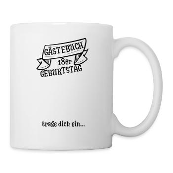 18. Geburtstag Gästebuch Geschenkidee - Tasse - Weiß - Rechts
