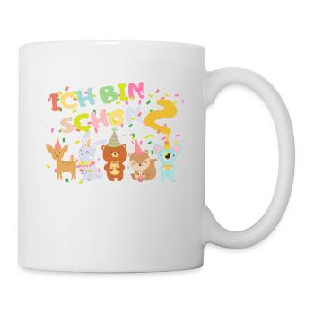 Tiere Geburtstagsshirt – Ich bin schon 2 Jahre - Tasse - Weiß - Rechts