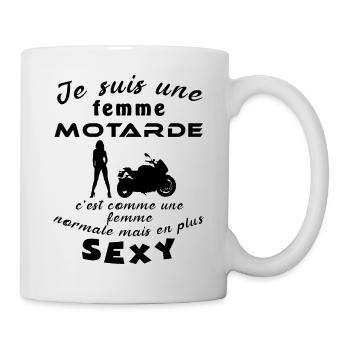 je suis une femme motarde - Mug blanc - blanc - Droite