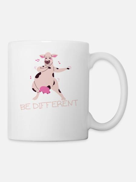 Soyez différent cadeau drôle de vache - Mug blanc - blanc