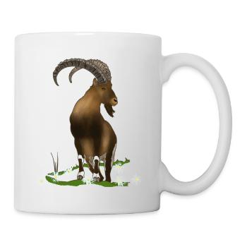 Steinbock, Berge, Alpen - Tasse - Weiß - Rechts