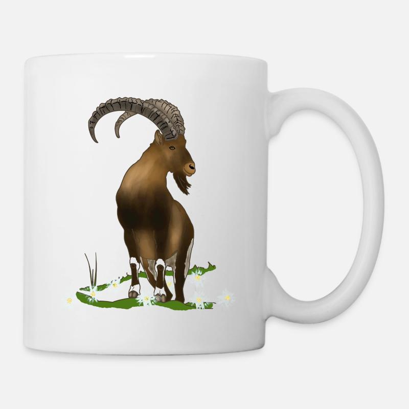 Steinbock, Berge, Alpen - Tasse - Weiß