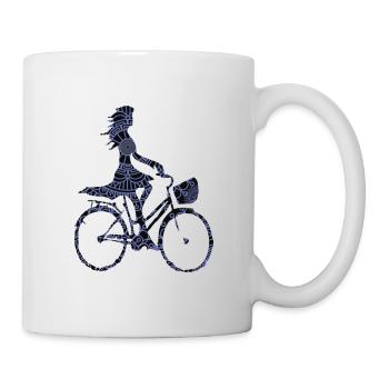 Woman with Bicycle 2 Bike - Mug - white - Right