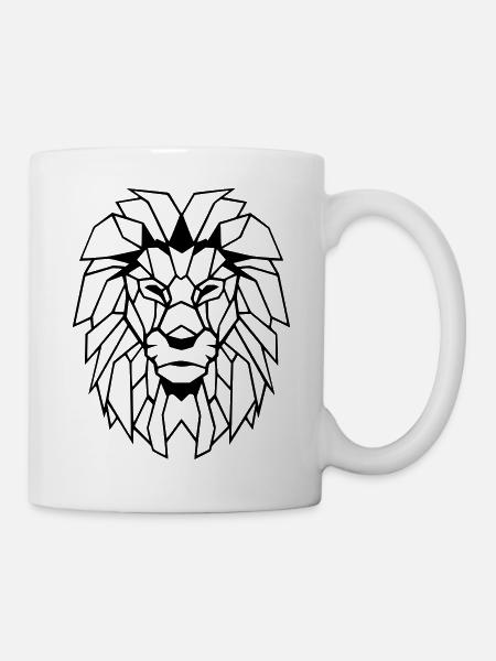 Lion polygon drawing - Mug - white