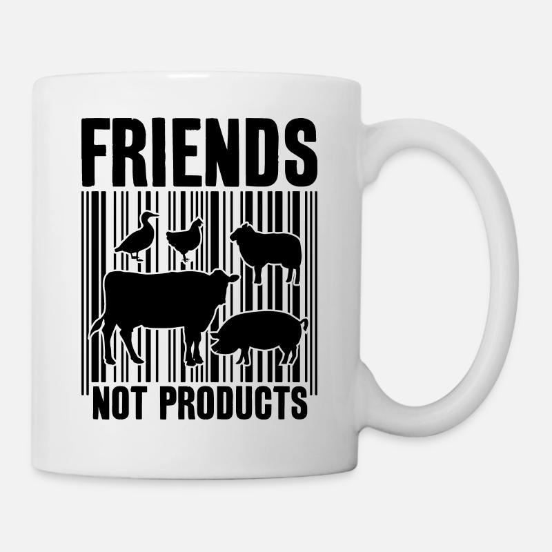 VEGAN FRIENDS NOT FOOD BARCODE - Tasse - Weiß