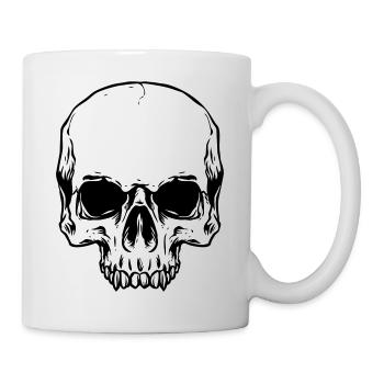 Demi tête de crâne - Mug blanc - blanc - Droite