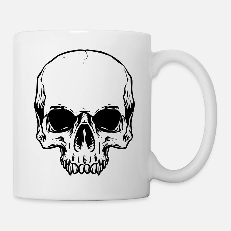 Demi tête de crâne - Mug blanc - blanc