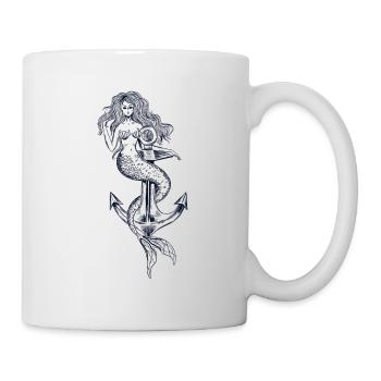 Sirène avec une idée cadeau ancre - Mug blanc - blanc - Droite