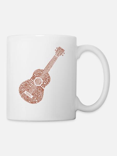 Ukulele Word Cloud Ukulele Player Hawaiian Musicia - Mug - white