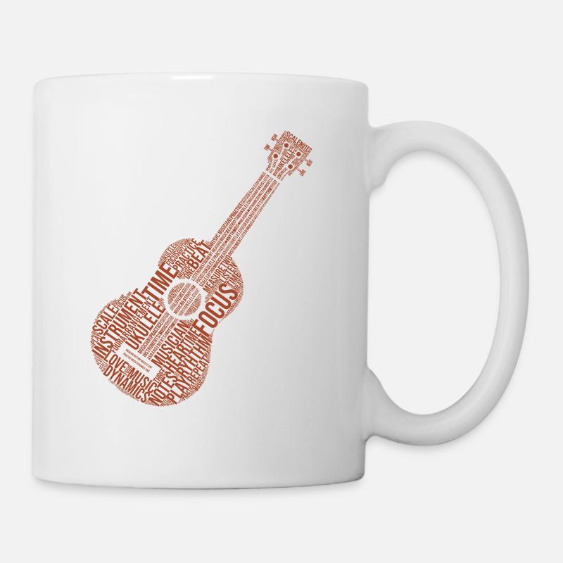 Ukulele Word Cloud Ukulele Player Hawaiian Musicia - Tasse - Weiß
