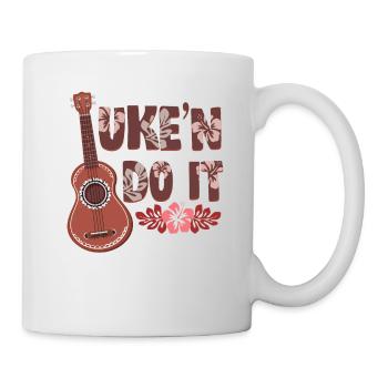 Uke 'n Do It Ukulele Player musicien hawaïen - Mug blanc - blanc - Droite