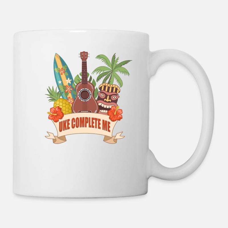 Uke Complete Me Ukulele Player Hawaiian Musician - Mug blanc - blanc