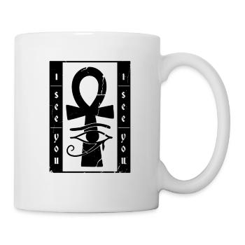 Ich Sehe Dich Symbol Osiris Auge & celtic cross - Tasse - Weiß - Rechts