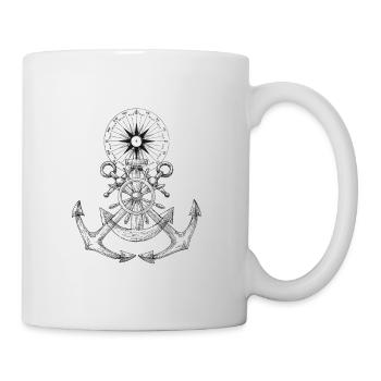 Anchor with compass - Mug - white - Right