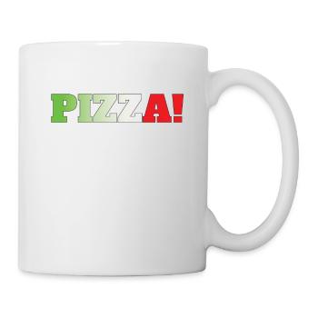 PIZZA, Italien, italienische Pizza, italienisch, - Tasse - Weiß - Rechts