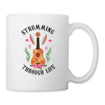 Strumming Through Life Ukulele Player Hawaiian Mus - Mug - white - Right
