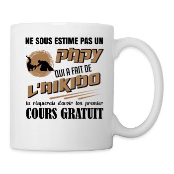Papy et aikido cours gratuit humour drôle cadeaux - Mug blanc - blanc - Droite