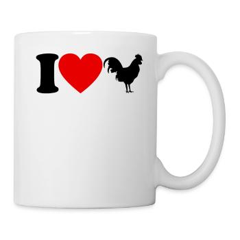 J'aime le cadeau de coeur de poulets J'aime le poulet - Mug blanc - blanc - Droite
