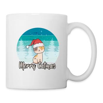 Joyeux Catmas | Cadeau de Noël pour chat Kitty Kitten - Mug blanc - blanc - Droite
