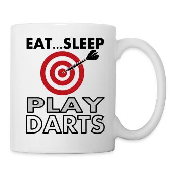 Darts play darts darts darts darts - Mug - white - Right