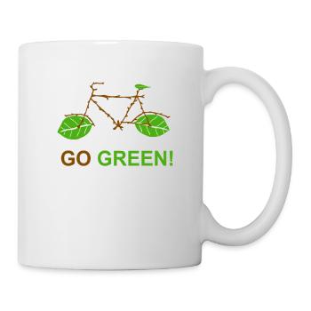 Go Green Umweltschutz Klimaschutz Fahrrad Umwelt - Tasse - Weiß - Rechts