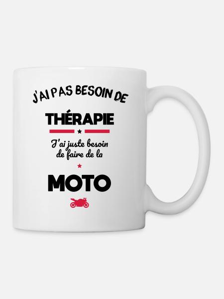 J'ai pas besoin de thérapie - besoin moto - Mug blanc - blanc