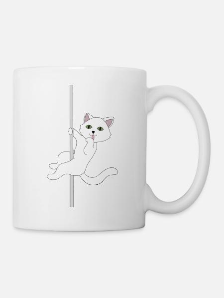 Cat pole dance - Mug - white