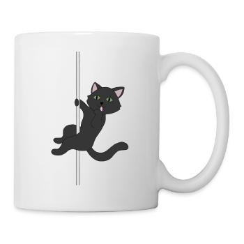 Black cat black cat pole dance meow - Mug - white - Right