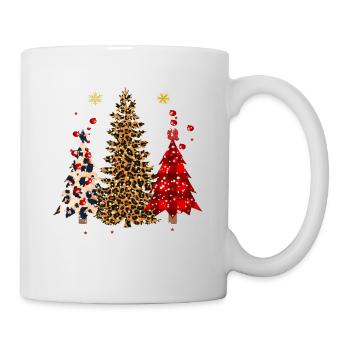 Merry Christmas Buffalo Plaid Trees/ Cheetah Xmas - Mug - white - Right