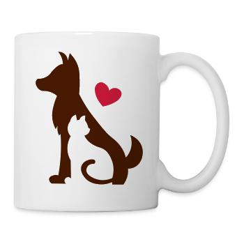 Heart for dogs and cats - heart for dogs and cats <3 - Mug - white - Right