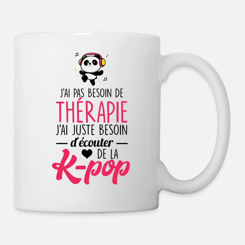 Je suis timide à la base quand on parle de k-pop - Mug blanc - blanc