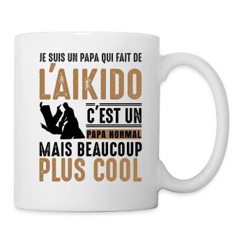 Papa fait de l'aikido normal et beaucoup plus cool - Mug blanc - blanc - Droite