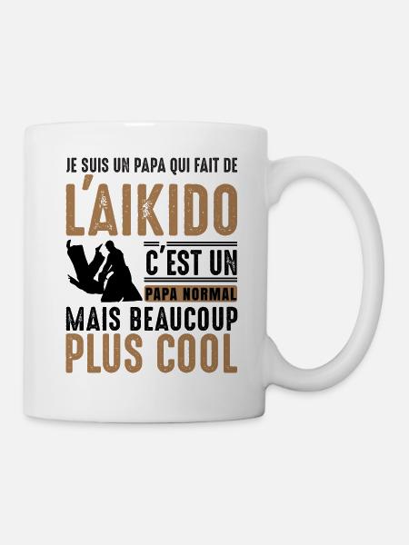 Papa fait de l'aikido normal et beaucoup plus cool - Mug blanc - blanc