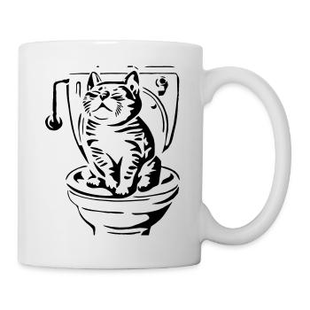 Katzenklo - Tasse - Weiß - Rechts
