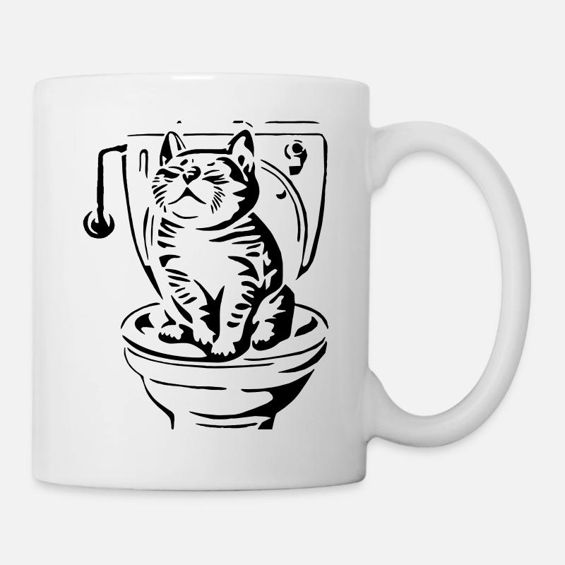 Des toilettes pour chats - Mug blanc - blanc