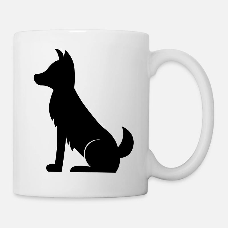 Chien noir simple / chien noir simple - Mug blanc - blanc