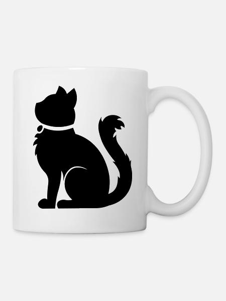 Flauschige Katze / fluffy cat - Tasse - Weiß